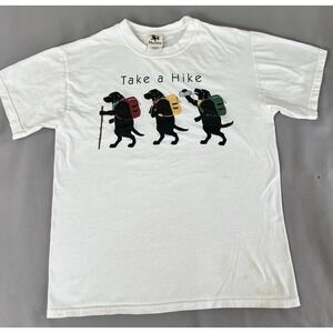 Vintage Harley T Shirt White Dogs Hike Sz Medium Single Stitch Y2K